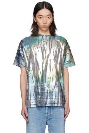 Diesel T-shirt Bord-Q1 noir et bleu