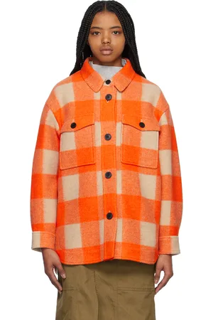 Isabel Marant Blouson Harveli orange et beige