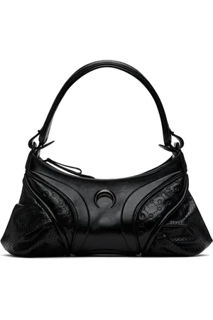 Marine Serre Sac Futura noir en cuir à motif Moonogram gaufré