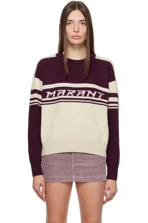 Isabel Marant Pull Callie blanc cassé et bourgogne