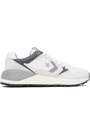 Converse Baskets basses Trainer gris et blanc cassé à empiècement rayé