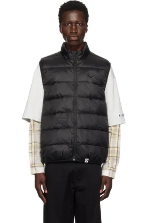 A Bathing Ape Veste noire rembourrée en duvet à logo AAPE Now
