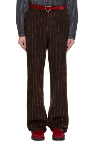 MARTINE ROSE Pantalon façon costume décontracté brun