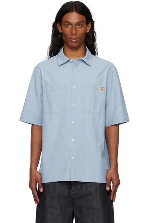 Maison Kitsuné Chemise à manches courtes décontractée bleue