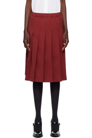 Comme des Garçons Jupe midi bourgogne en jersey de polyester