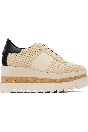 Stella McCartney Baskets de sport beiges à plateforme Sneak-Elyse