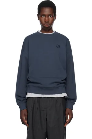 Maison Kitsuné Pull molletonné décontracté bleu marine à écusson à logo Bold Fox Head