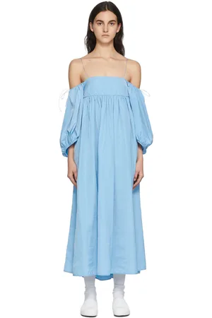 Cecilie Bahnsen Robe midi Holly bleue