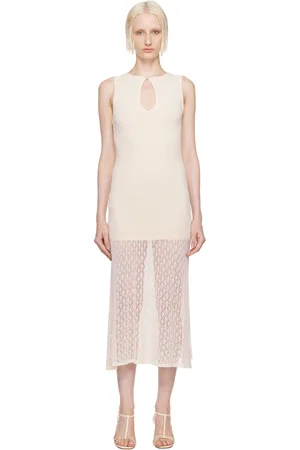 Bec & Bridge Robe longue Aurora blanc cassé à découpe circulaire