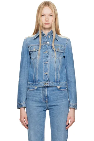 Givenchy Blouson bleu en denim à empiècement arrière