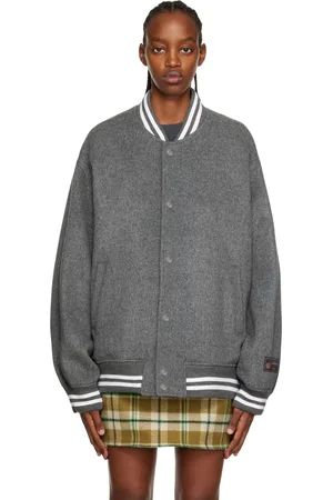 We11 Done Blouson aviateur surdimensionné gris