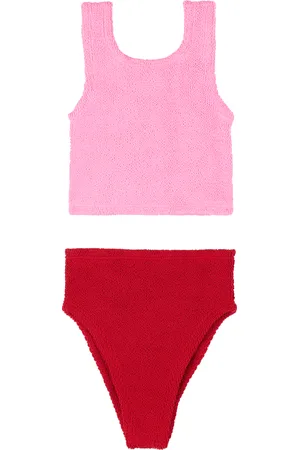 Hunza G Enfant | Bikini Lyra contrasté rouge et rose