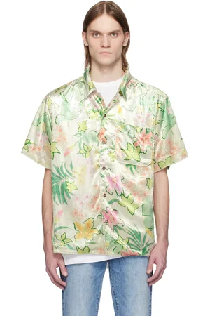 Cout de la Liberte Chemise de bowling vert et blanc cassé