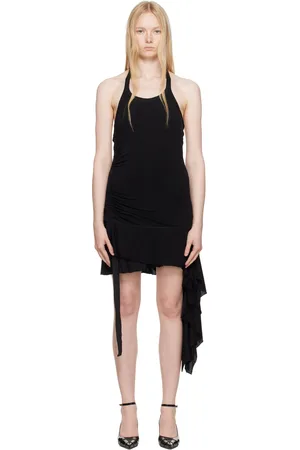 Helmut Lang Robe courte Wind noire à corsage bain de soleil