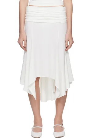 DANIELLE GUIZIO Jupe midi Soffiano blanche