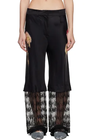 Collina Strada Pantalon Dante noir à panneaux en dentelle