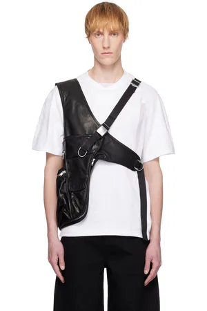 Helmut Lang Veste utilitaire noire en cuir transformable en sac