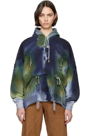Collina Strada Pull à capuche Burst bleu marine et vert