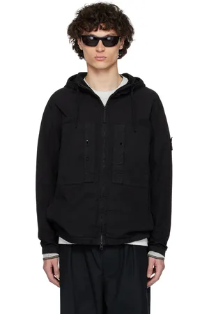 Stone Island Blouson TC noir en sergé extensible de coton SUPIMA®