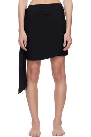 Hunza G Jupe cache-maillot courte de style sarong noire à FPRUV 50+