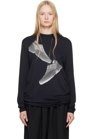 Maison Margiela T-shirt de sport noir à image de baskets imprimée édition Salomon