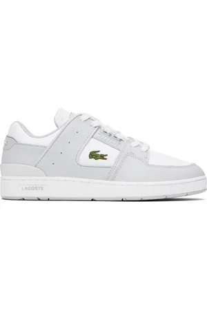 Lacoste Baskets de court Cage blanc et gris en cuir
