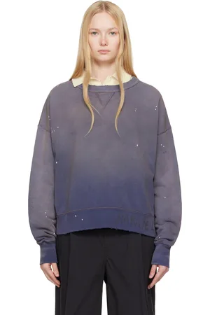 Maison Margiela Pull molletonné bleu à logo graffiti