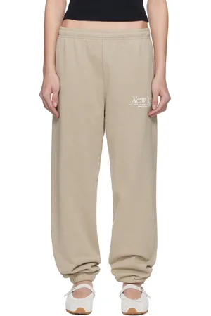 Sporty & Rich Pantalon de survêtement beige à logo NY 94