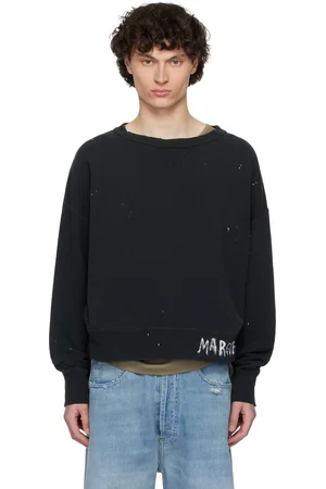 Maison Margiela Pull molletonné noir à logo graffiti
