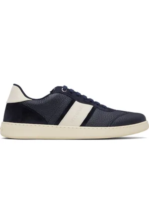 Salvatore Ferragamo Baskets basses bleu marine à logos