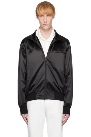 Maison Margiela Blouson de survêtement noir à logo brodé