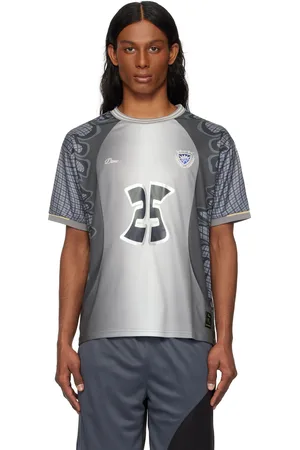 DIME T-shirt Holy Flame bleu et gris en jersey