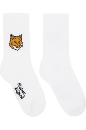 Maison Kitsuné Chaussettes blanches à logo Fox Head
