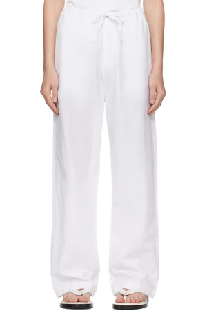 CDLP Pantalon blanc à cordon coulissant
