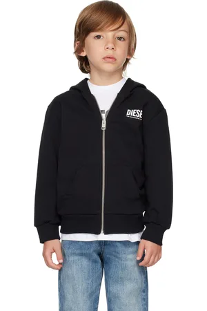 Diesel Enfant | Pull à capuche noir à logo imprimé