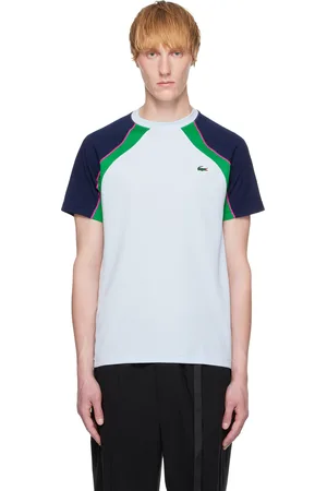 Lacoste T-shirt de tennis contrasté bleu à technologie Ultra Dry