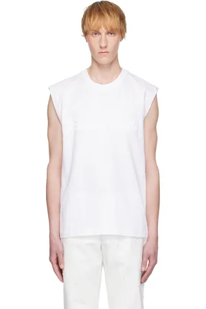 Helmut Lang Débardeur blanc à logo gaufré