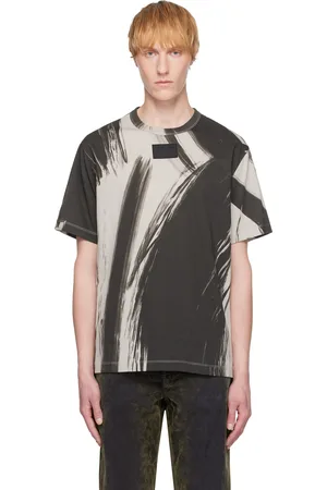 Helmut Lang T-shirt gris à imprimé Feather