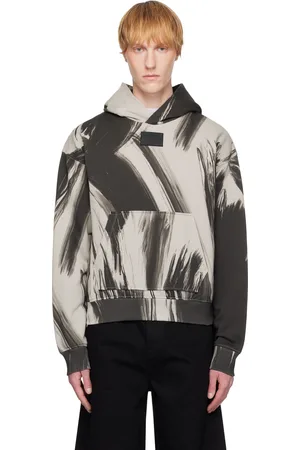 Helmut Lang Pull à capuche Studio gris à imprimé Feather