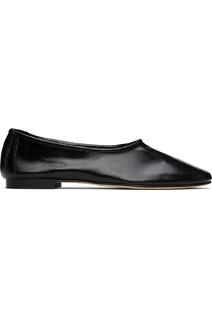 By Far Ballerines Prudence noires en cuir plissé