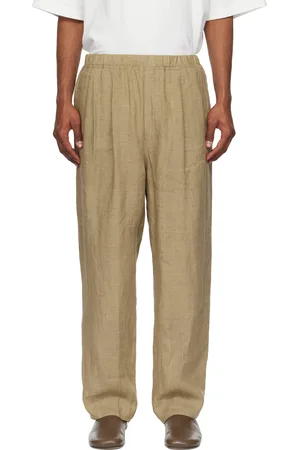 YLÈVE Pantalon kaki en popeline de lin