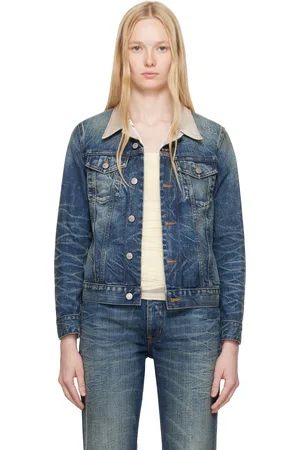 Maison Margiela Blouson de sport bleu en denim