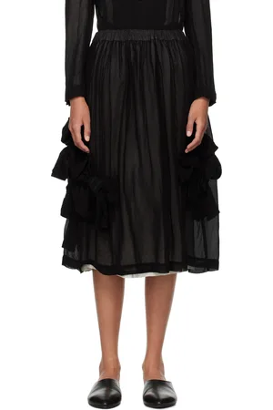 Comme des Garçons Jupe midi noire à boucles