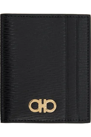 Salvatore Ferragamo Porte-carte noir à ferrure Gancini