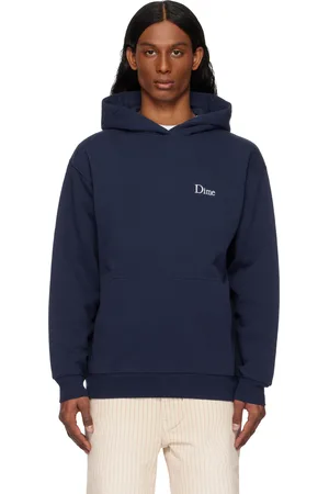 DIME Pull à capuche bleu marine à logo
