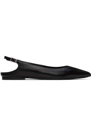 By Far Ballerines Koyna noires en cuir de veau plissé