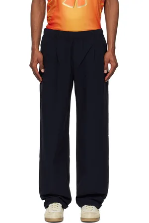 DIME Pantalon noir en nylon à plis