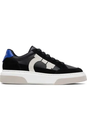 Salvatore Ferragamo Baskets basses noires à appliqué Gancini