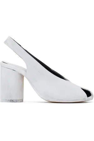 Maison Margiela Sandales à talon peintes à la main blanches à bout anatomique