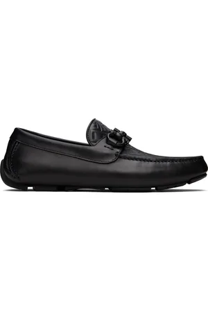 Salvatore Ferragamo Flâneurs de conduite noirs à ferrure Gancini